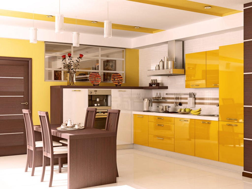Желтый Цвет В Интерьере Кухни Сочетание